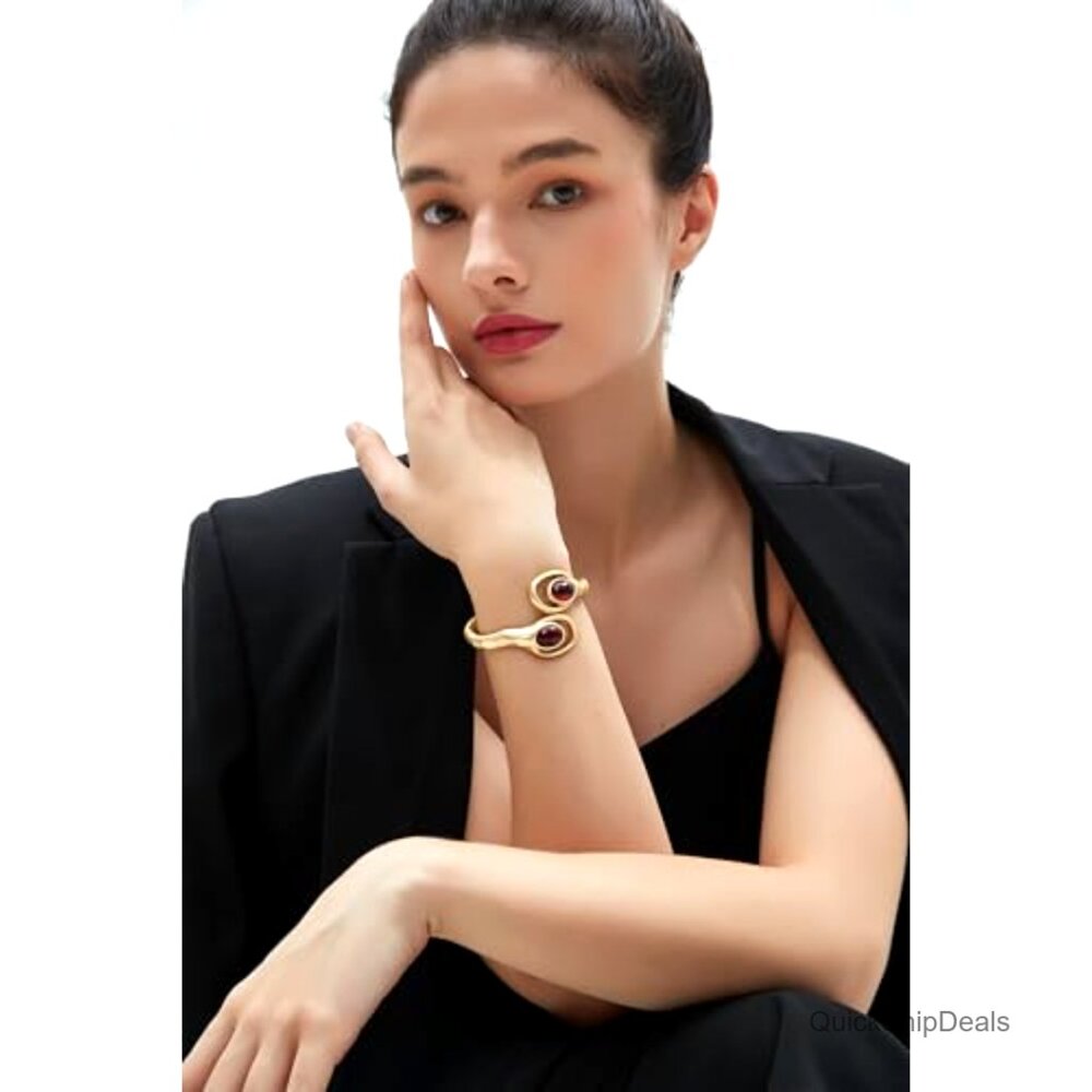 Copper Cuff Bracelet Stackable Open Bangle Adjust… - image 5